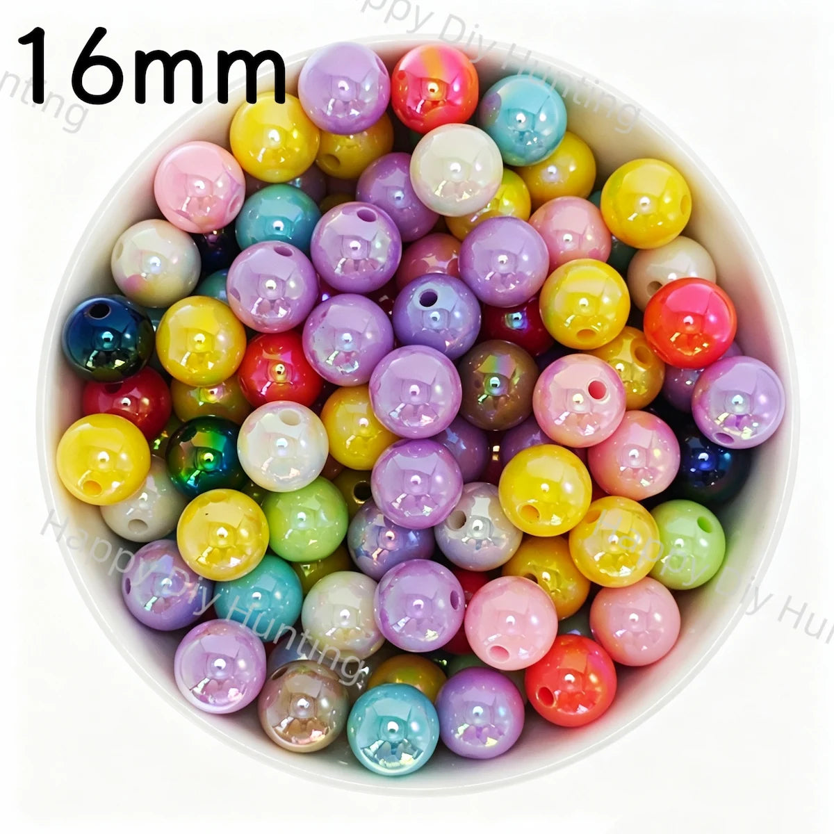 16mm Assorted Colors UV Finish Frosted Cat Eye Round Acrylic Beads  for DIY Beadable Pens & Jewelry