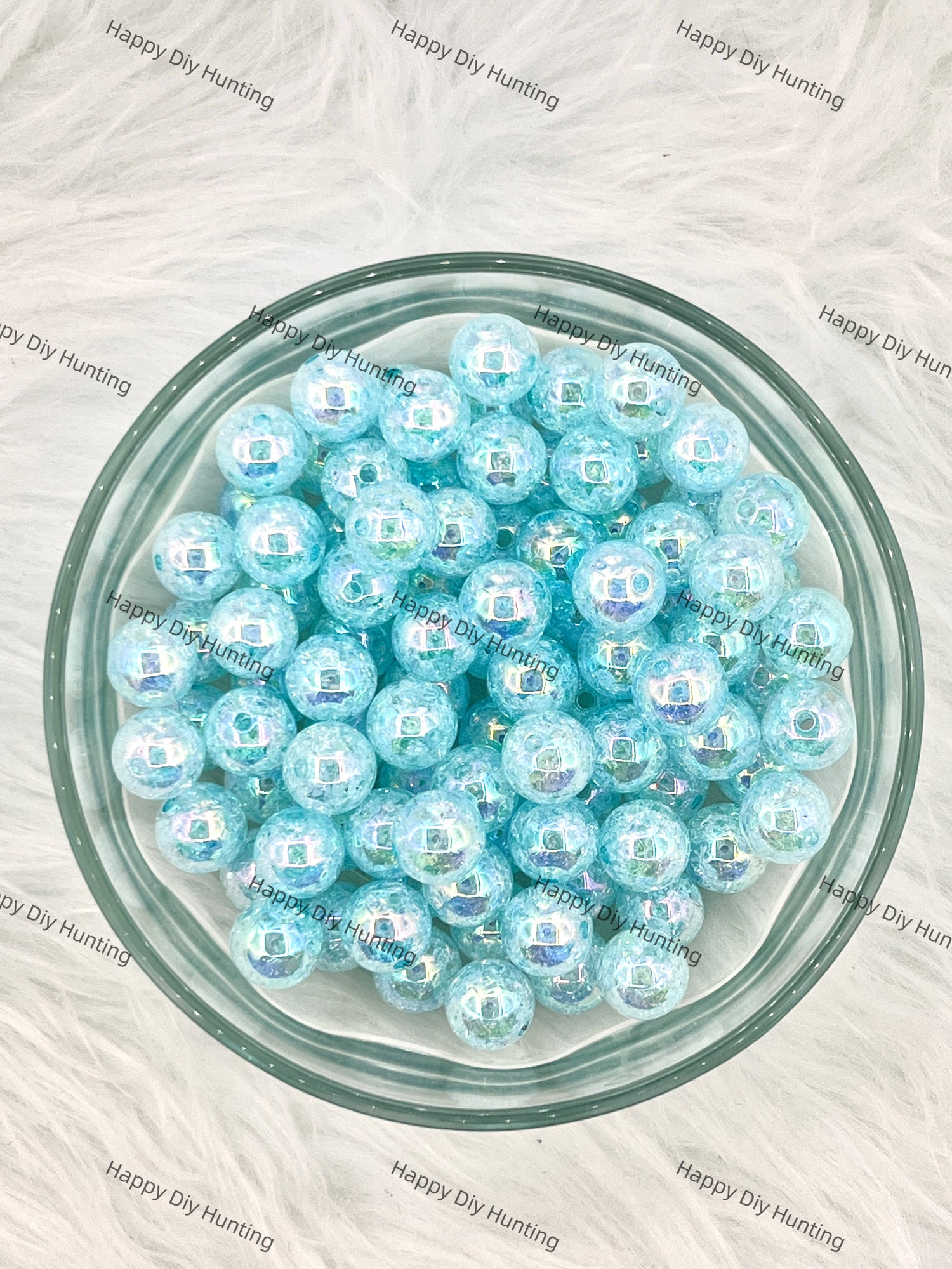 16mm Blue Shinny Round Acrylic Crackle Beads Wholesale
