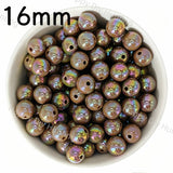 16mm Brown UV Finish Frosted Cat Eye Round Acrylic Beads  for DIY Beadable Pens & Jewelry
