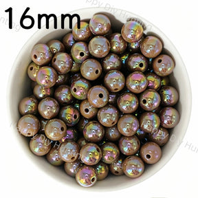 16mm Brown UV Finish Frosted Cat Eye Round Acrylic Beads  for DIY Beadable Pens & Jewelry