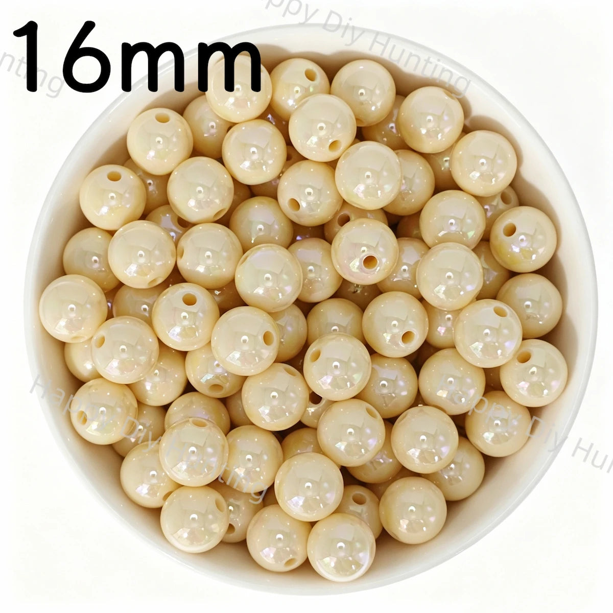 16mm Cream Ivory UV Finish Frosted Cat Eye Round Acrylic Beads  for DIY Beadable Pens & Jewelry