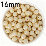 16mm Cream Ivory UV Finish Frosted Cat Eye Round Acrylic Beads  for DIY Beadable Pens & Jewelry