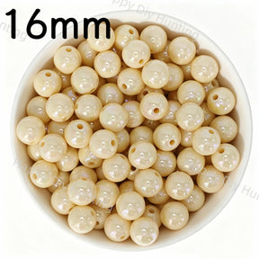 16mm Cream Ivory UV Finish Frosted Cat Eye Round Acrylic Beads  for DIY Beadable Pens & Jewelry