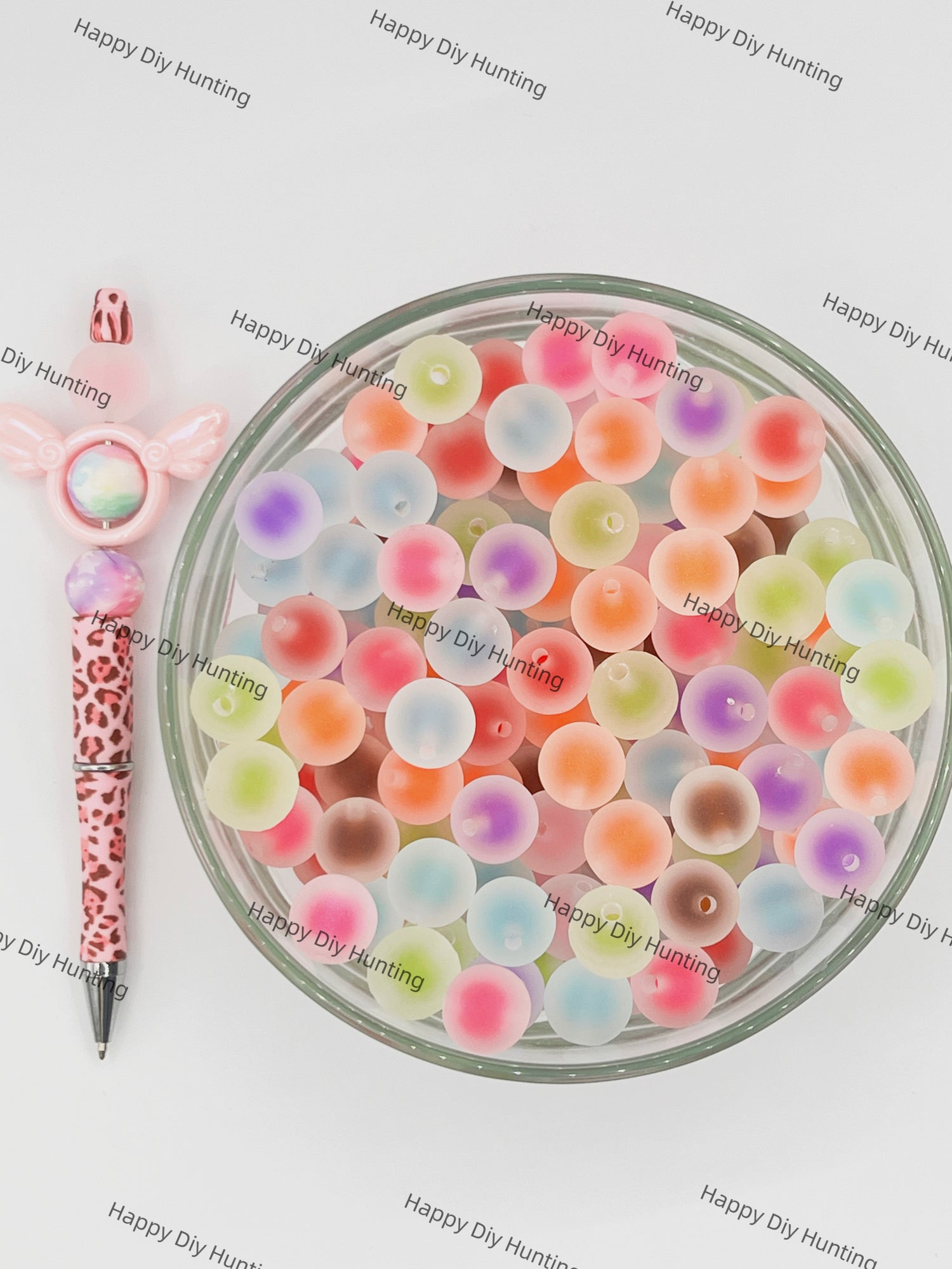 16mm Double Layer Frosted Round Acrylic Beads Matte Finish