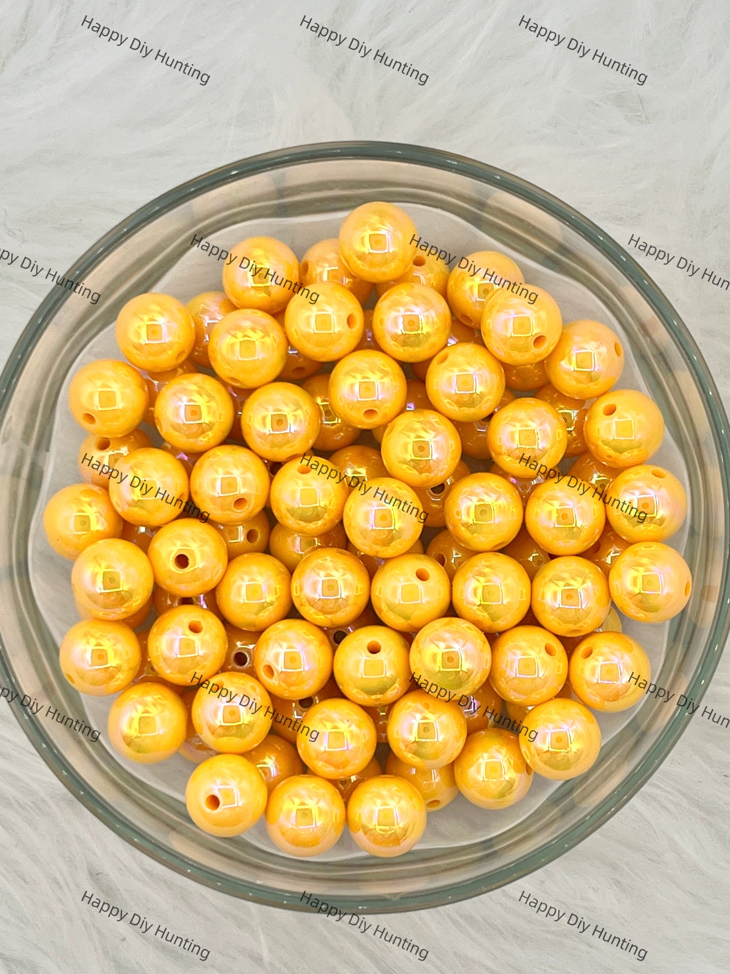 16mm Gold Solid Color Round Acrylic Beads