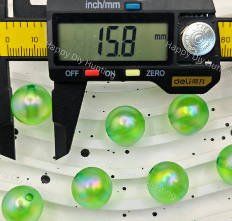 16mm Green UV Finish Frosted Cat Eye Round Acrylic Beads  for DIY Beadable Pens & Jewelry