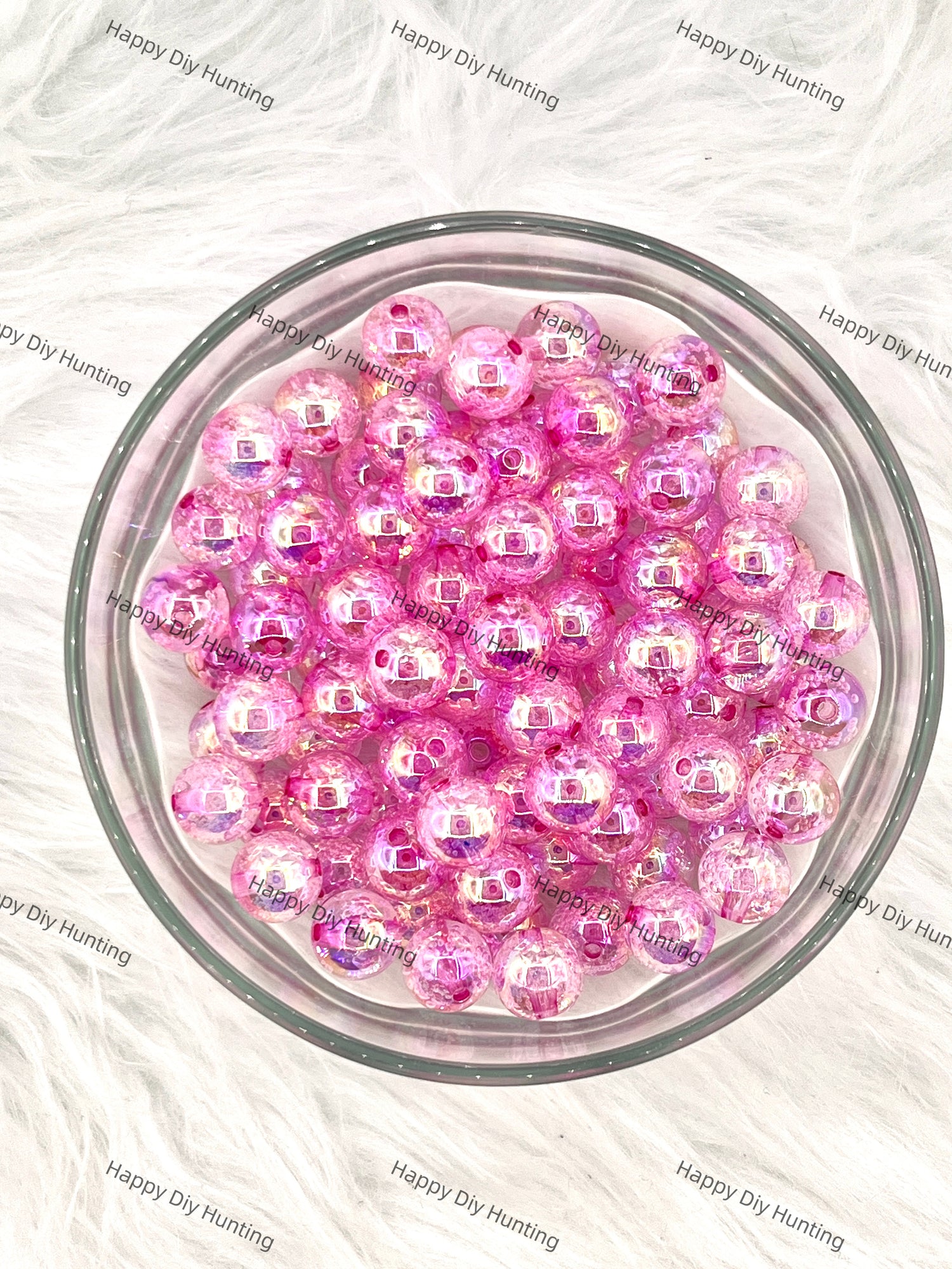 16mm Hot Pink Round Acrylic Beads with Air Bubble Wholesale