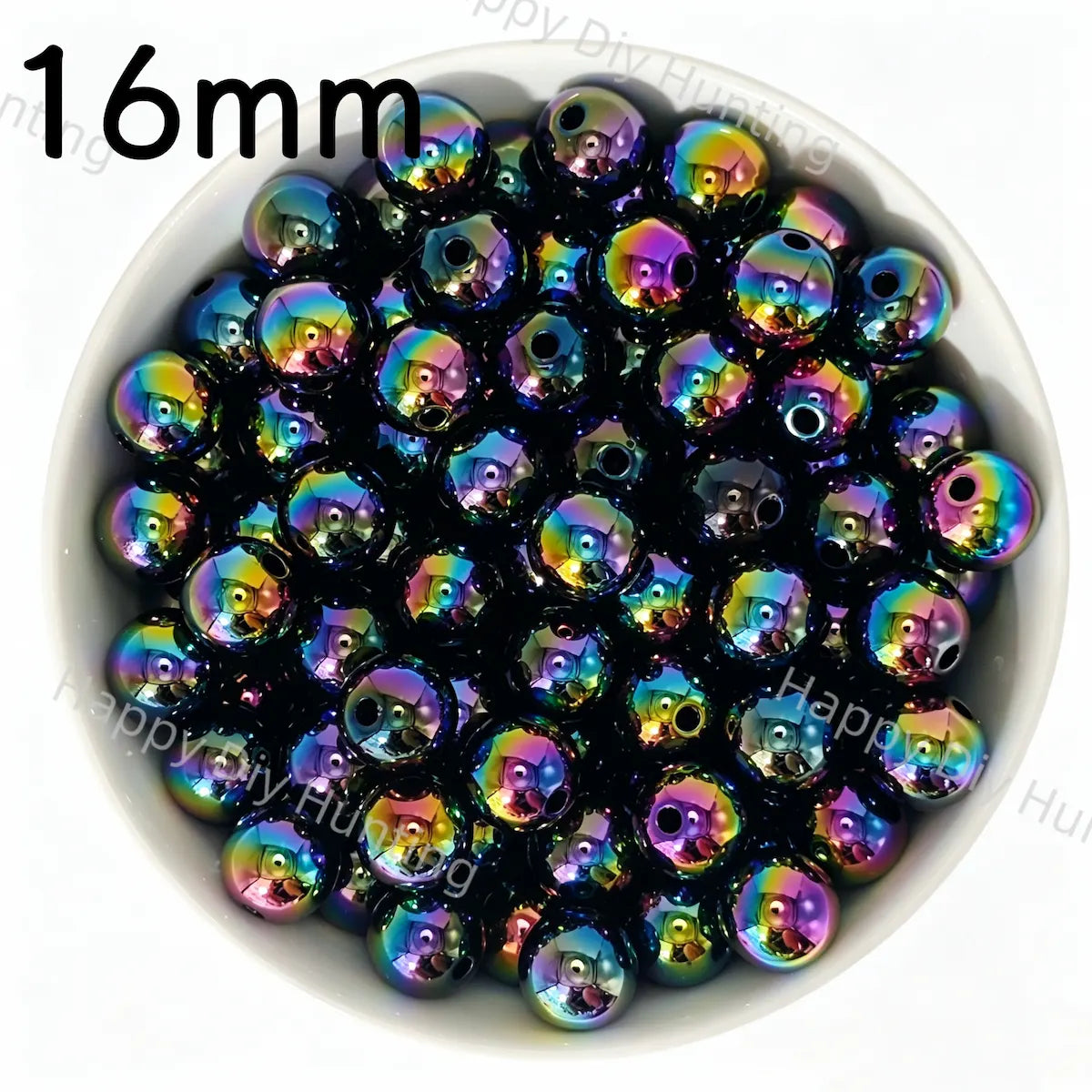 16mm Iridescent UV Finish Frosted Cat Eye Round Acrylic Beads  for DIY Beadable Pens & Jewelry