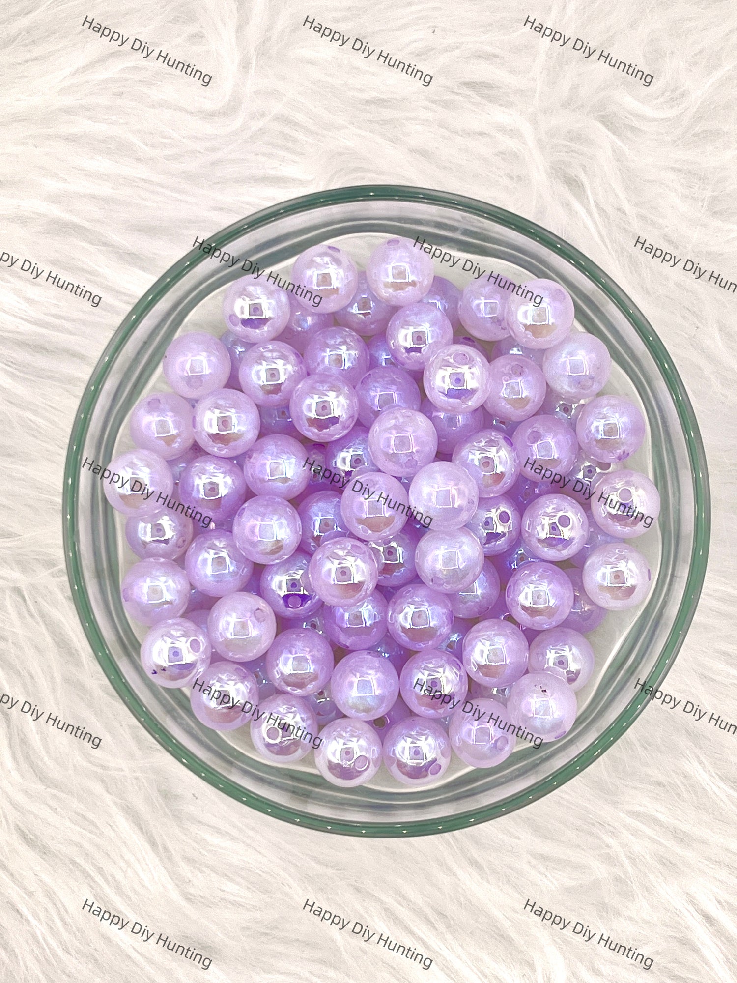 16mm Light Purple Shinny Round Acrylic Beads