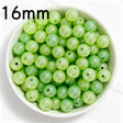 16mm Little Green UV Finish Frosted Cat Eye Round Acrylic Beads  for DIY Beadable Pens & Jewelry