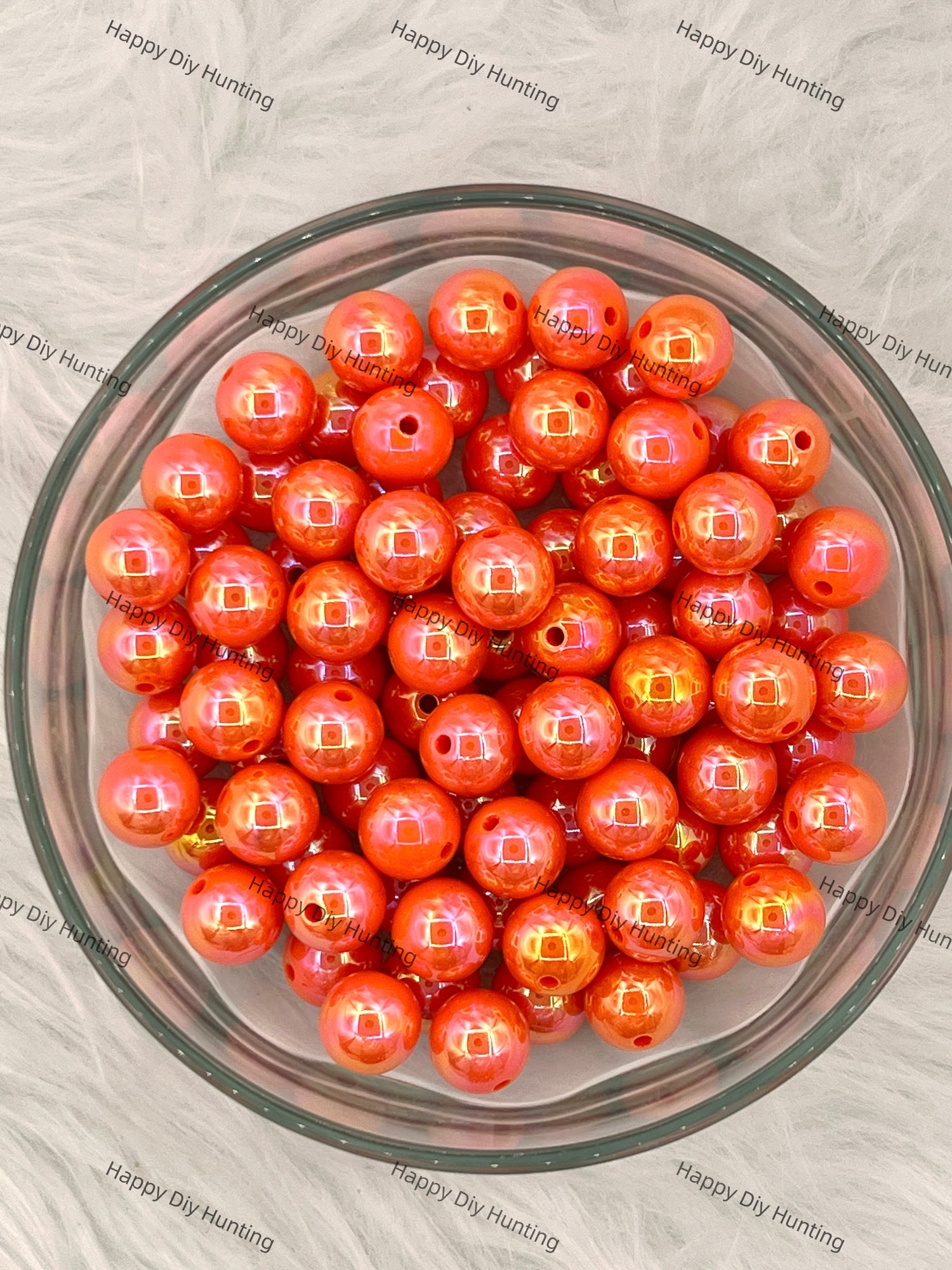 16mm Orange Color Round Acrylic Beads