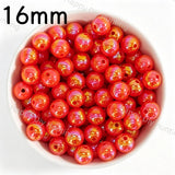 16mm Orange UV Finish Frosted Cat Eye Round Acrylic Beads  for DIY Beadable Pens & Jewelry