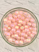 16mm Orange UV Finish Frosted Matte Cat Eye Round Acrylic Beads