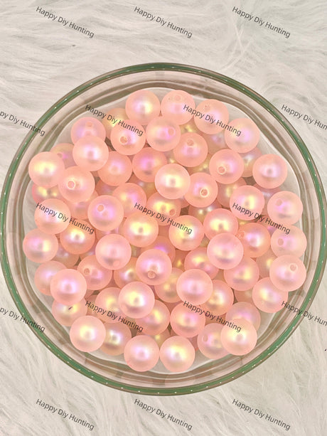 16mm Orange UV Finish Frosted Matte Cat Eye Round Acrylic Beads