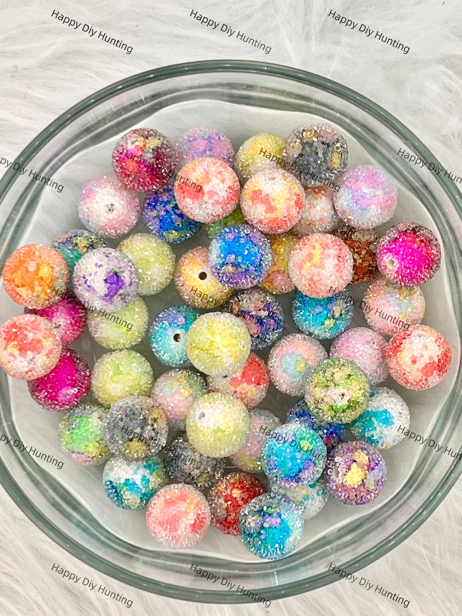 16mm Printed Round Sugar Beads,Mixed Color