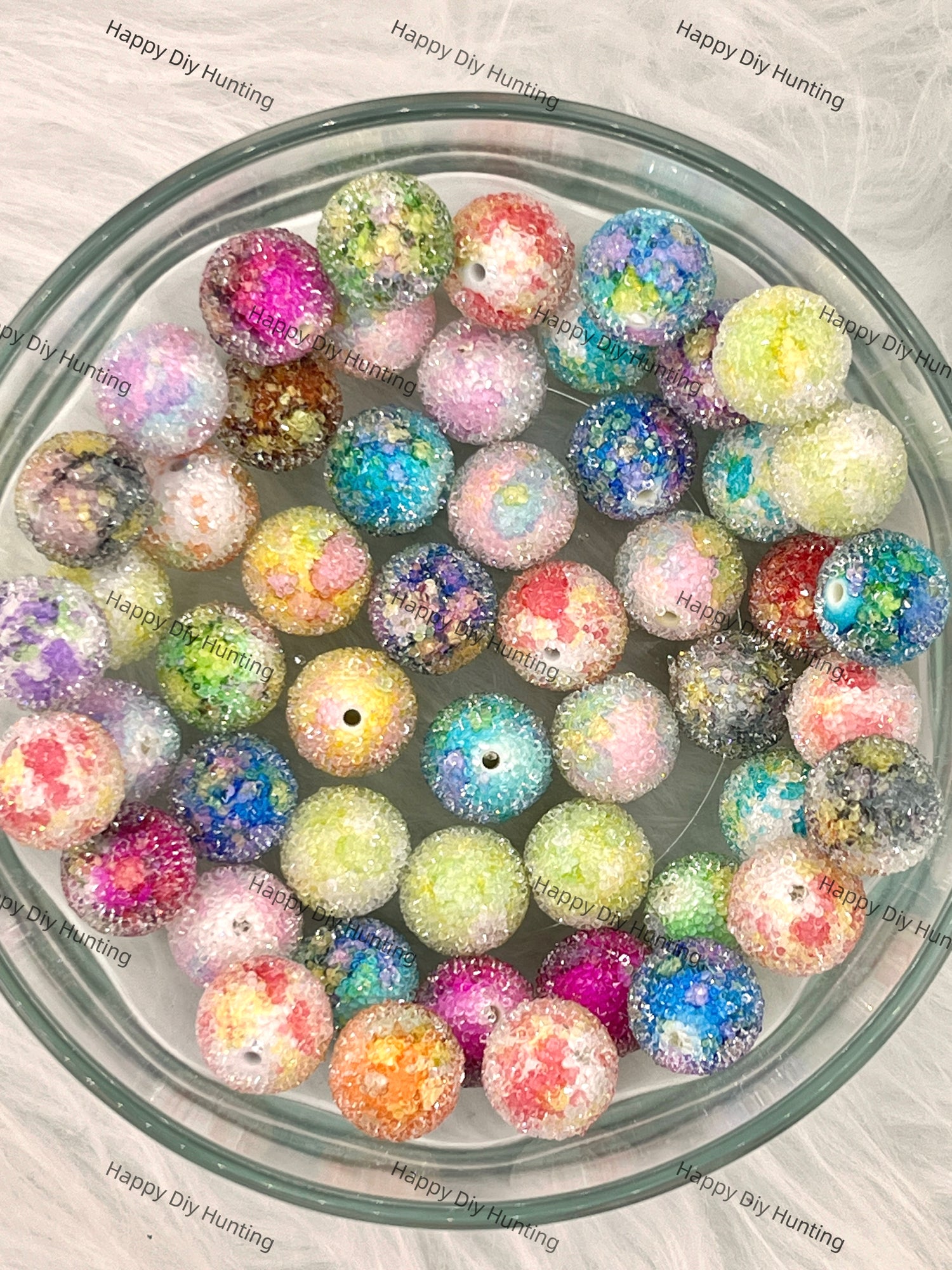 16mm Printed Round Sugar Beads,Mixed Color