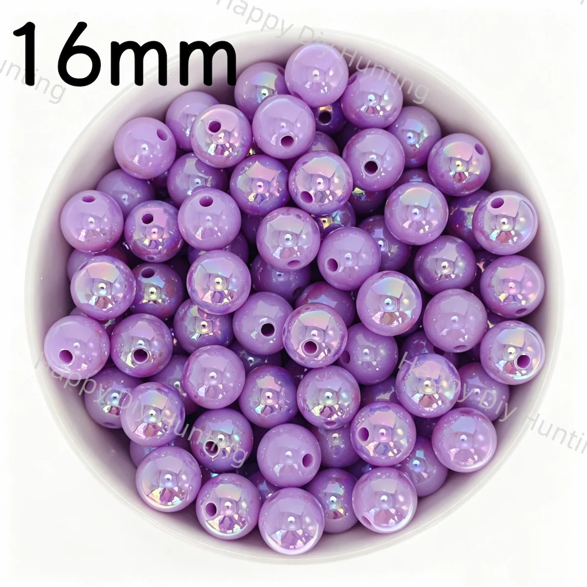 16mm Purple UV Finish Frosted Cat Eye Round Acrylic Beads  for DIY Beadable Pens & Jewelry