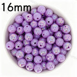 16mm Purple UV Finish Frosted Cat Eye Round Acrylic Beads  for DIY Beadable Pens & Jewelry
