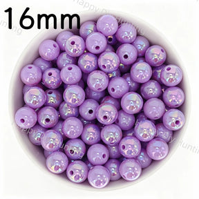 16mm Purple UV Finish Frosted Cat Eye Round Acrylic Beads  for DIY Beadable Pens & Jewelry
