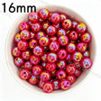 16mm Red UV Finish Frosted Cat Eye Round Acrylic Beads  for DIY Beadable Pens & Jewelry