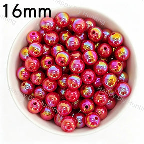 16mm Red UV Finish Frosted Cat Eye Round Acrylic Beads  for DIY Beadable Pens & Jewelry