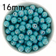 16mm Teal UV Finish Frosted Cat Eye Round Acrylic Beads  for DIY Beadable Pens & Jewelry