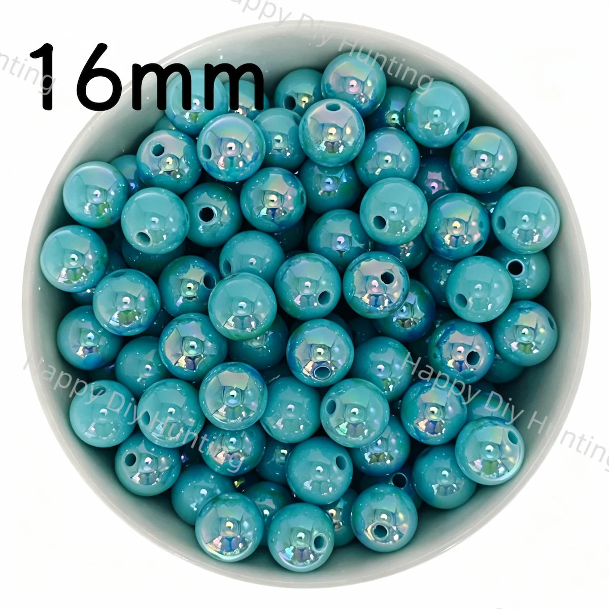 16mm Teal UV Finish Frosted Cat Eye Round Acrylic Beads  for DIY Beadable Pens & Jewelry