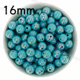 16mm Teal UV Finish Frosted Cat Eye Round Acrylic Beads  for DIY Beadable Pens & Jewelry