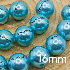 16mm UV TIFFANY&CO Printed Round Acrylic Beads