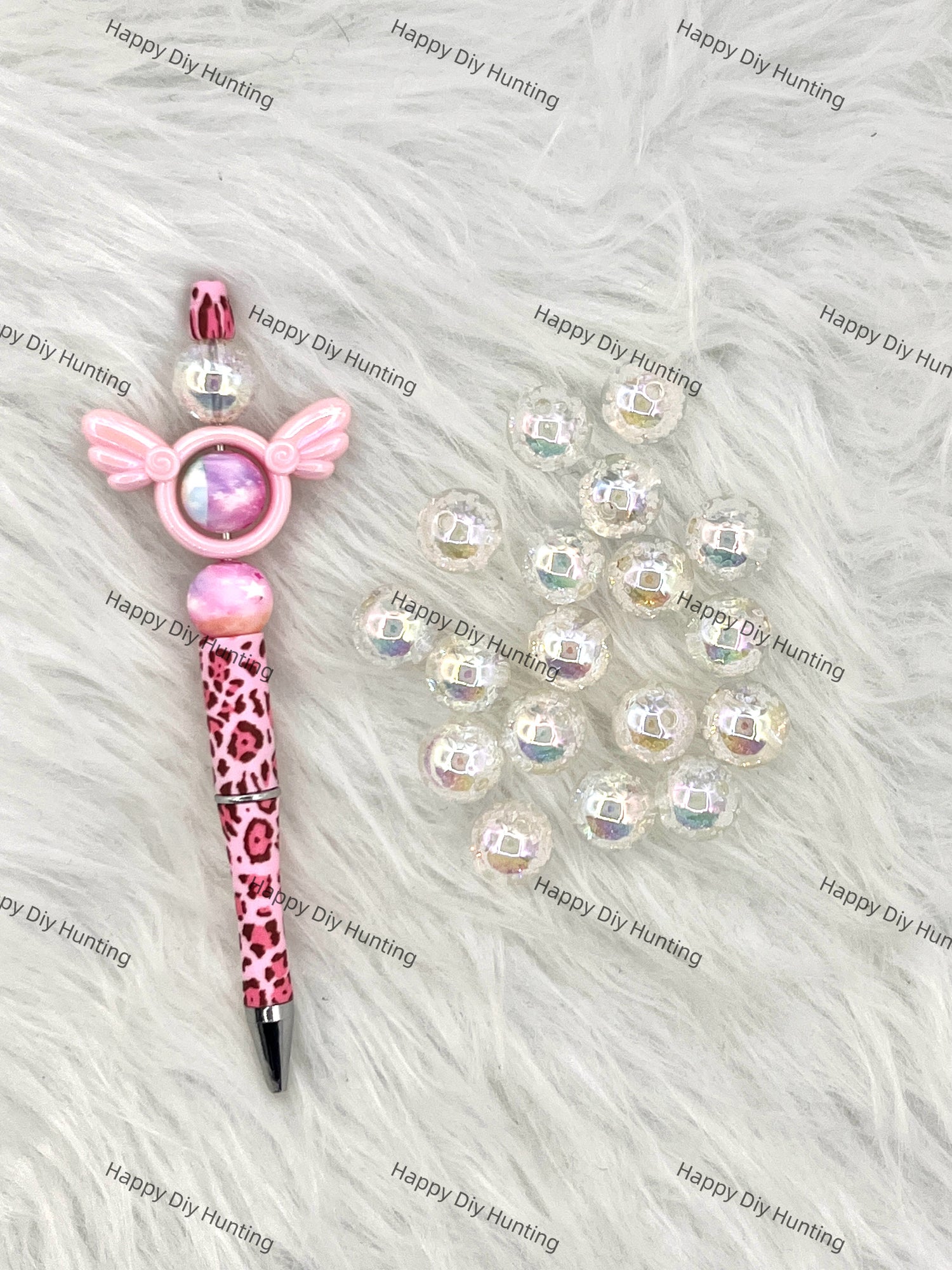 16mm White Glossy Round Acrylic Beads with Air Bubbles Wholesale