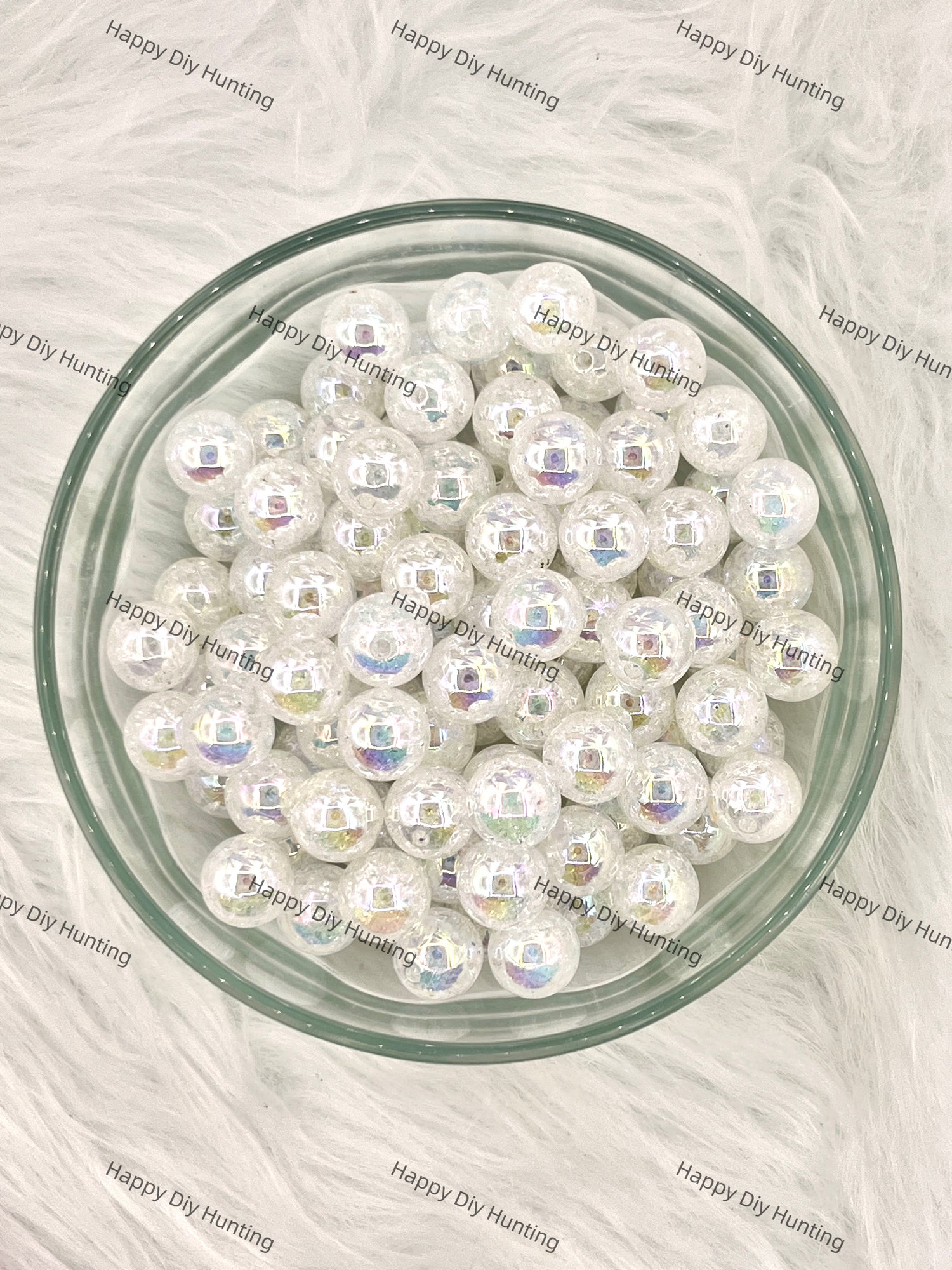 16mm White Shinny Round Acrylic Crackle Beads Wholesale