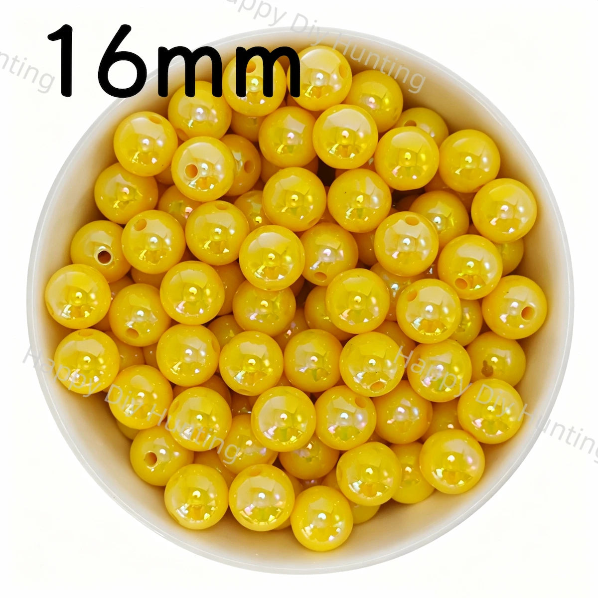 16mm Yellow UV Finish Frosted Cat Eye Round Acrylic Beads  for DIY Beadable Pens & Jewelry