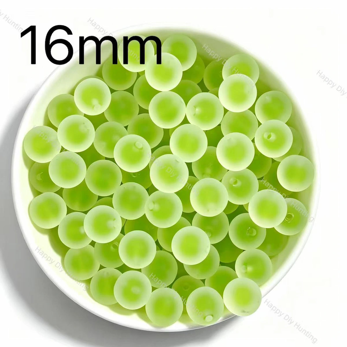 16mm lime green frosted round acrylic beads matte beads for diy beadable pen and jewelry craft projects