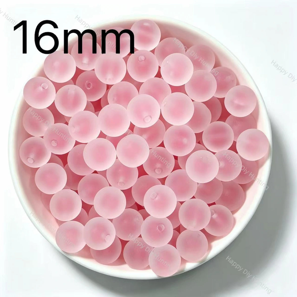 16mm baby‑pink frosted round acrylic beads matte beads for diy beadable pen and jewelry craft projects