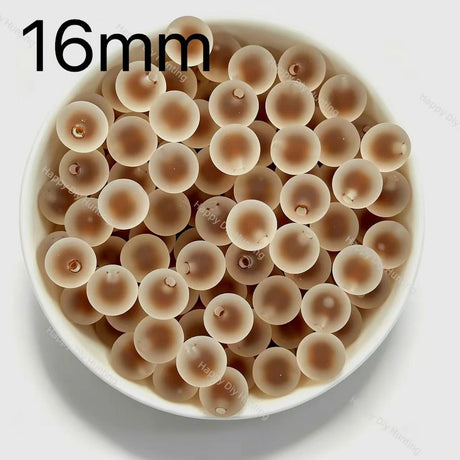 16mm coffee‑latte frosted round acrylic beads matte beads for diy beadable pen and jewelry craft projects