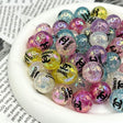 16mm Iridescent Crackle Print Round Acrylic Beads, DIY beadable pen and jewelry making supplies