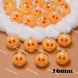 16mm orange Halloween skull head acrylic beads 8pcs focal beads for pen jewelry making