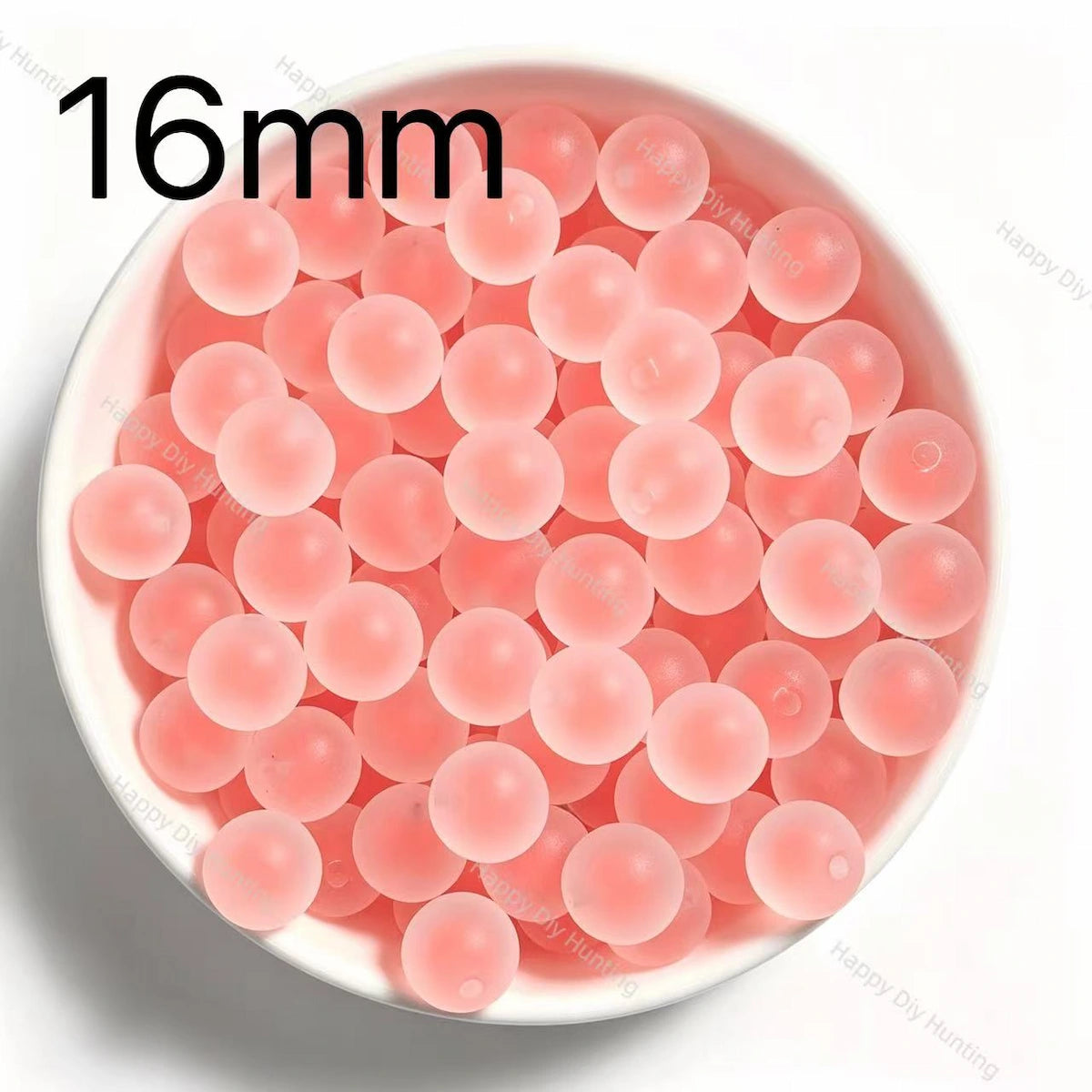 16mm peach pink frosted round acrylic beads matte beads for diy beadable pen and jewelry craft projects