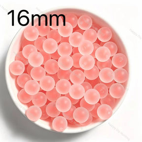 16mm peach pink frosted round acrylic beads matte beads for diy beadable pen and jewelry craft projects