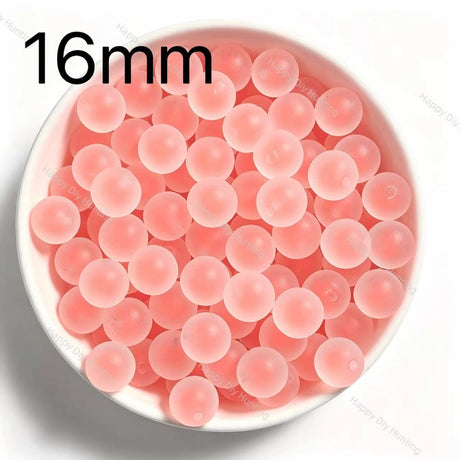 16mm peach pink frosted round acrylic beads matte beads for diy beadable pen and jewelry craft projects