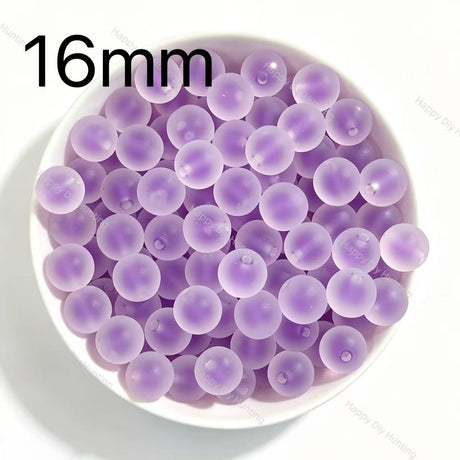 16mm purple frosted round acrylic beads matte beads for diy beadable pen and jewelry craft projects