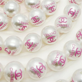 16mm white round acrylic beads with pink CC letter printing for diy beadable pens jewelry making