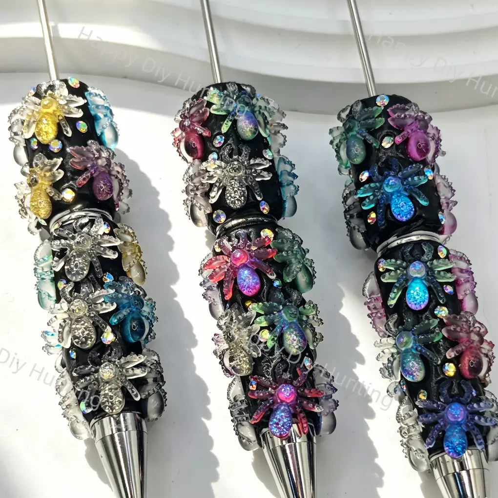 Halloween Spider Beadable Pens Wholesale, Matches All Focal Beads & Pen Toppers