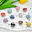 18mm crown-shaped beads decorated with multi-color pearls and sparkling rhinestones. Elegant and shiny, perfect for beadable pens, keychains, and handmade crafts.