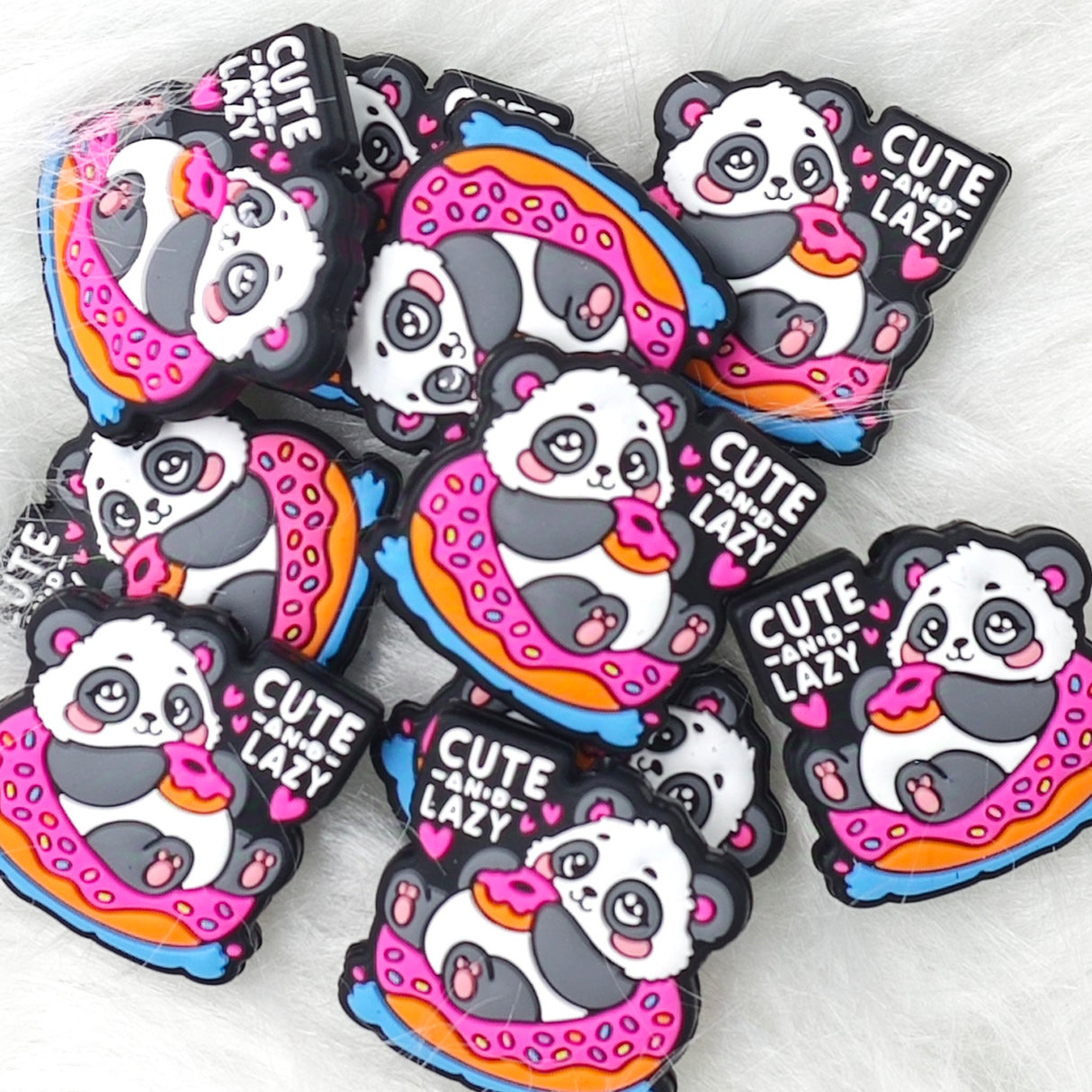 Cute lazy panda  Silicone Focal Beads Wholesale, Animal Shaped Beads