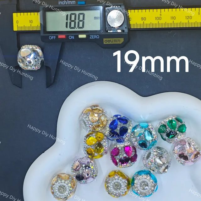 19mm Silver Border Large Gem Rhinestone Beads for DIY Beadable Pens2
