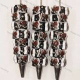 Halloween Screaming Ghost Holding Red Rose Printed Rhinestone Beadable Pens, Gothic Spooky DIY Handmade Craft Bead Pens Wholesale