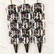 Gothic Purple Bow Skull Printed Rhinestone Beadable Pens, Dark Spooky DIY Handmade Craft Bead Pens Wholesale