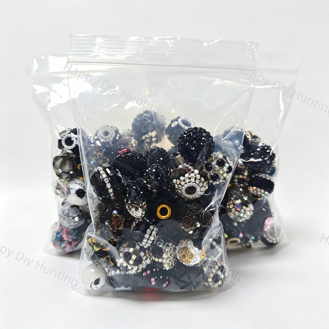 Wholesale Black Random Mixed Beads for DIY Beadable Pens