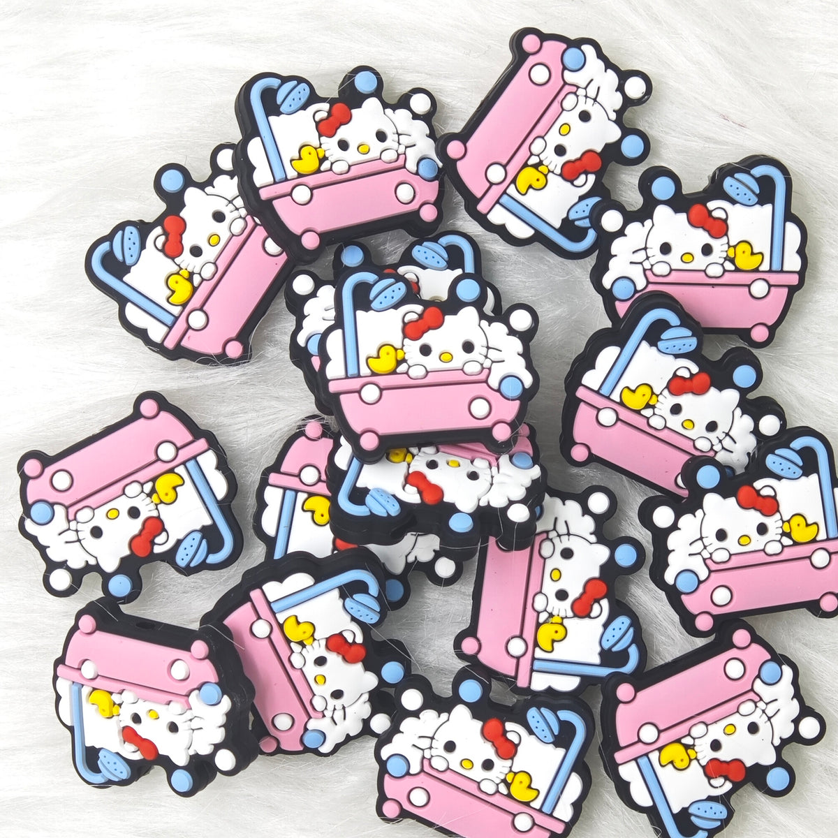 HK Cat in the bathtub Focal Beads , Character Focal Beads for Pens